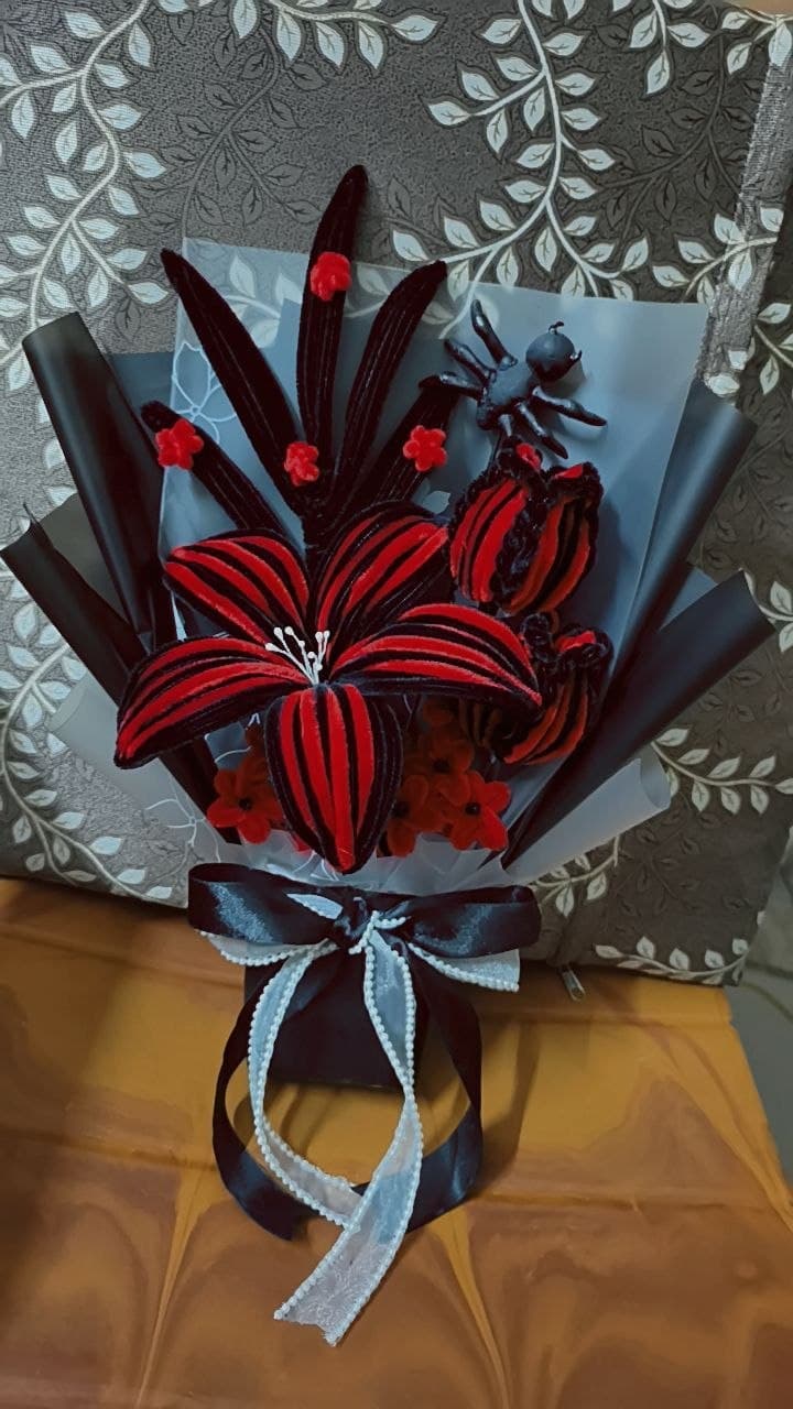 Spider-Man lily bouquet